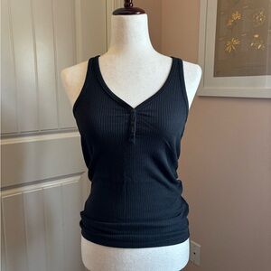 Black Ribbed Women's Tank Top